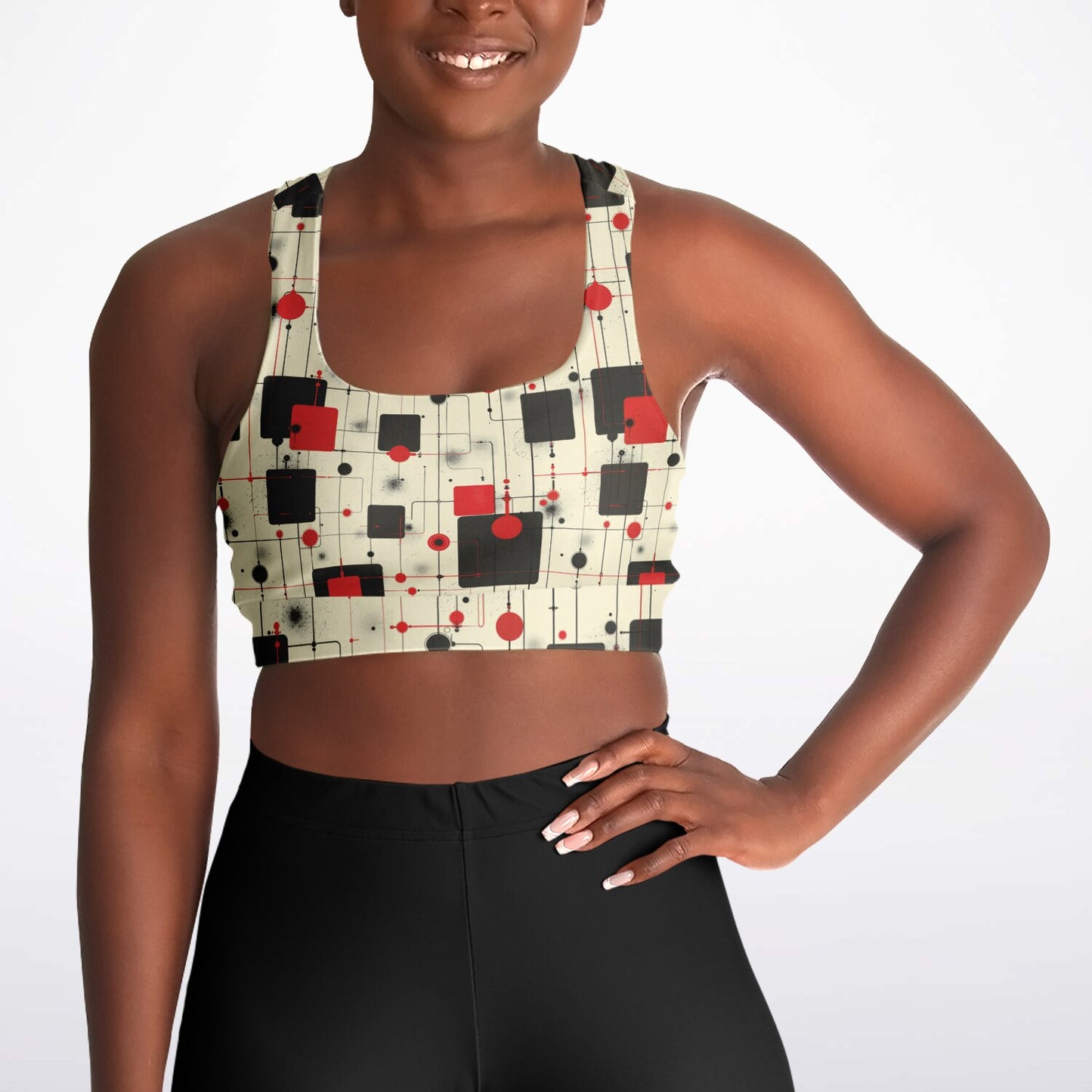 Modern Geometric Pattern Sports Bra