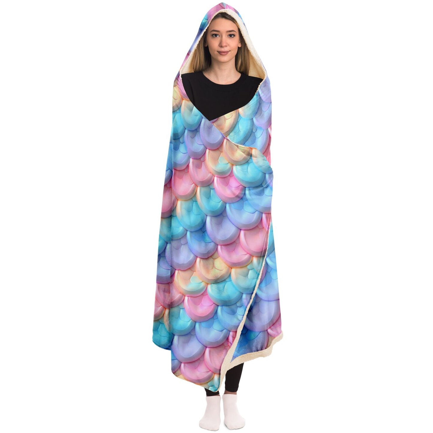 Enchanted Mermaid Scales Hooded Blanket