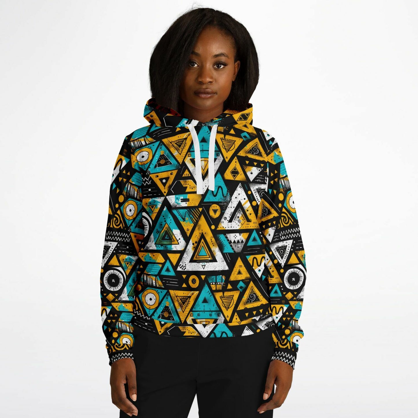 Geometric Pop Pullover Fashion Hoodie - AOP