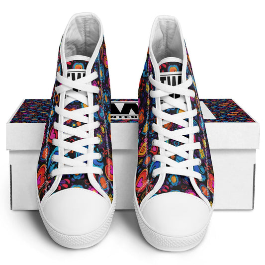 Urban Peak High-Top Shoes with Colorful Heart Pattern Design