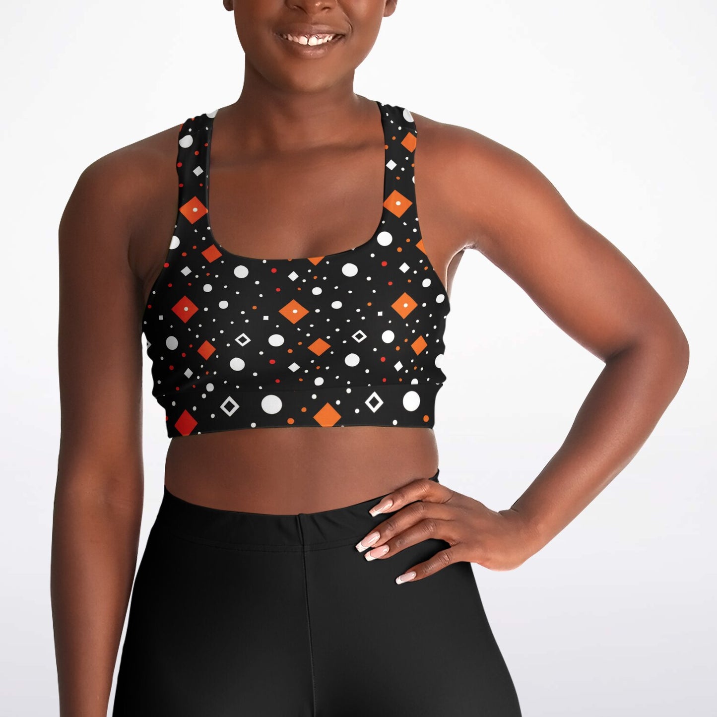 Bold Geometric Pattern Sports Bra