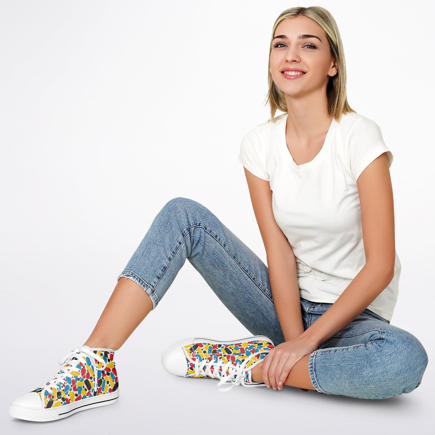 Urban Peak High Top Shoes with Vibrant Abstract Pattern