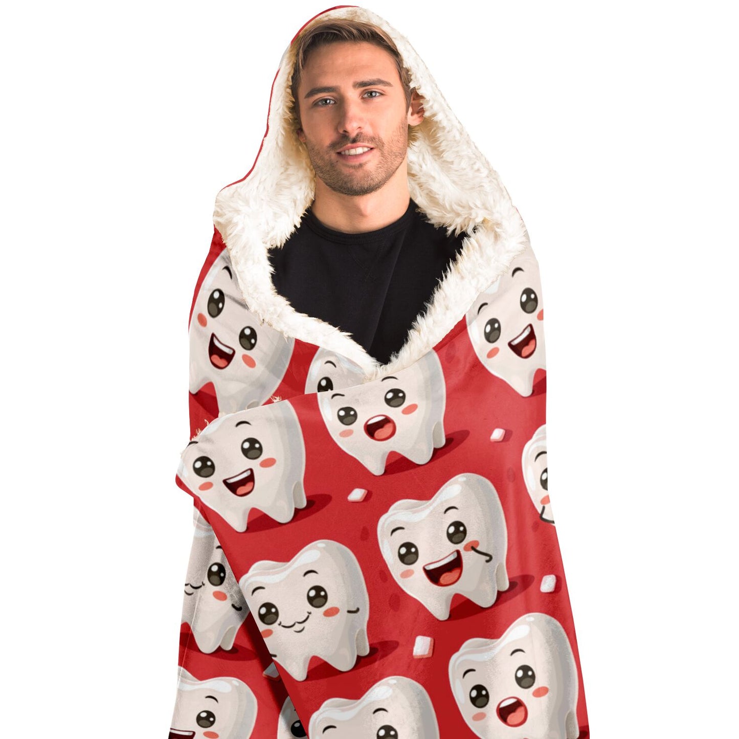 Happy Tooth Hooded Blanket