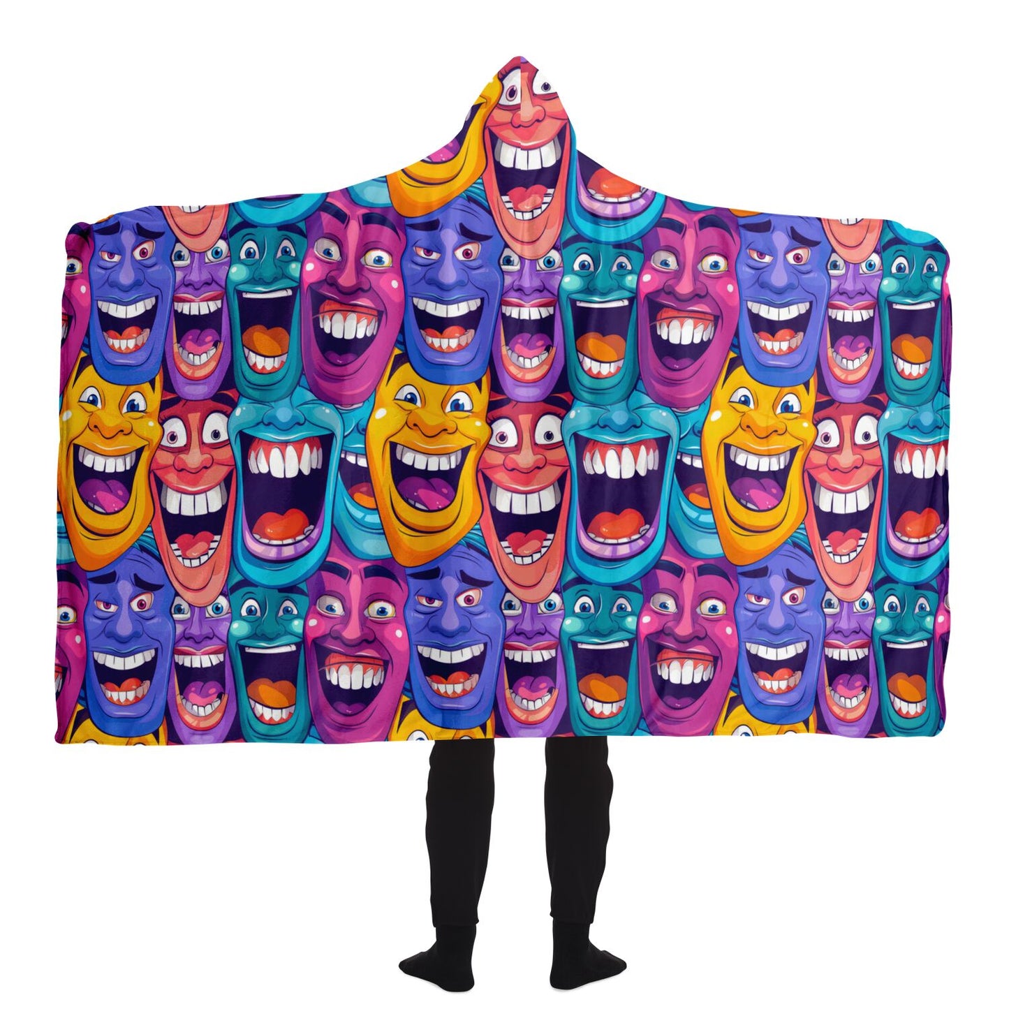 Laughing Faces Hooded Blanket