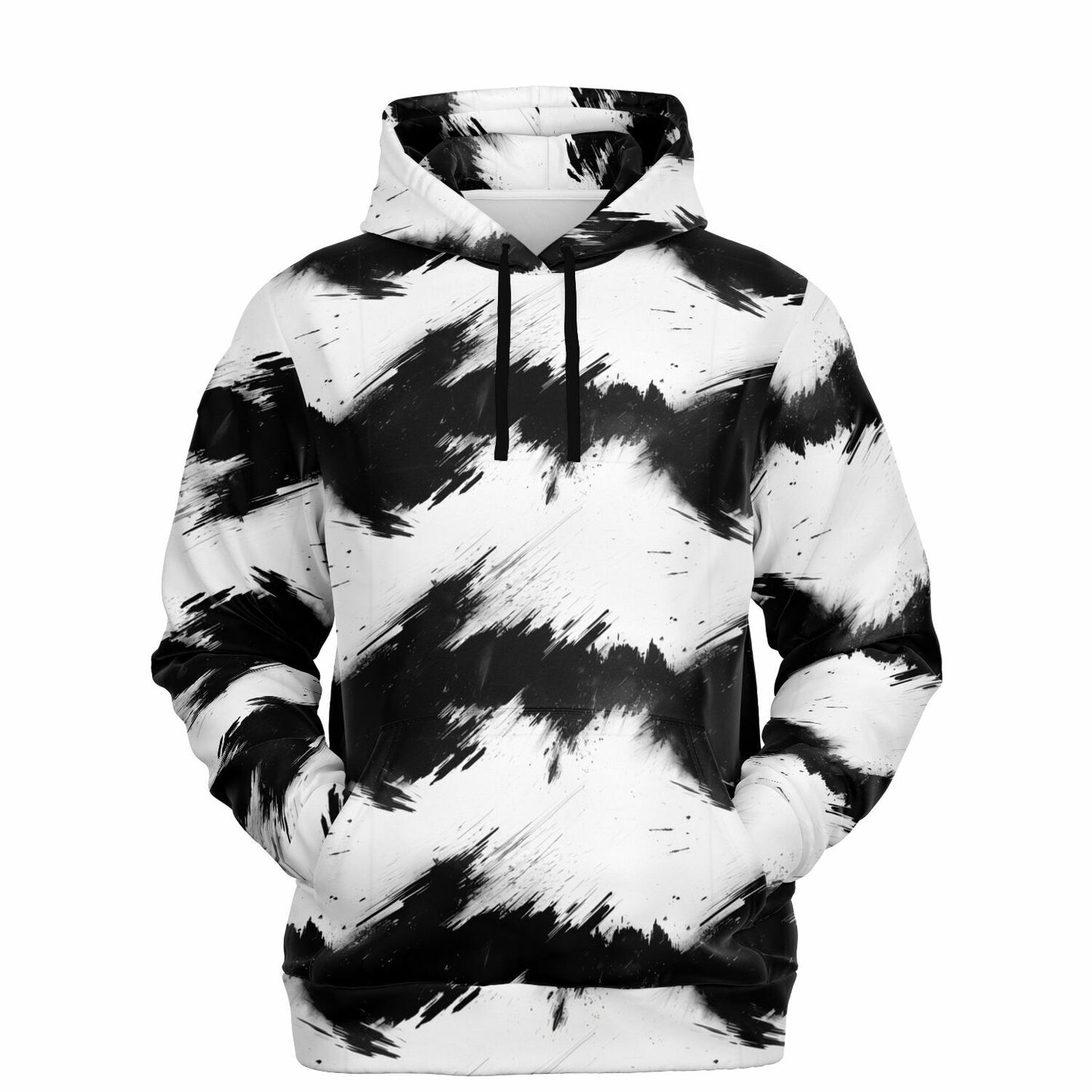 Monochrome Brushstroke Unisex Hoodie - AOP