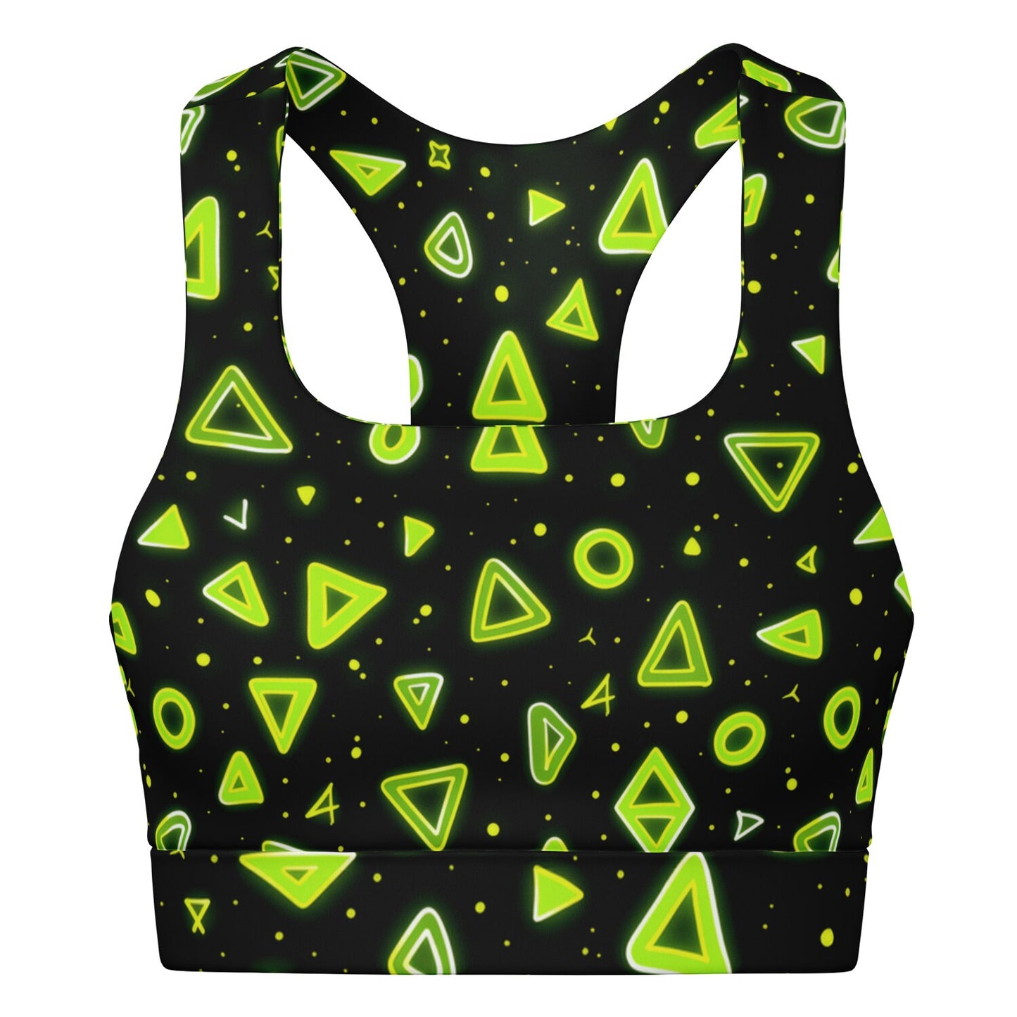 Neon Geometric Padded Sports Bra