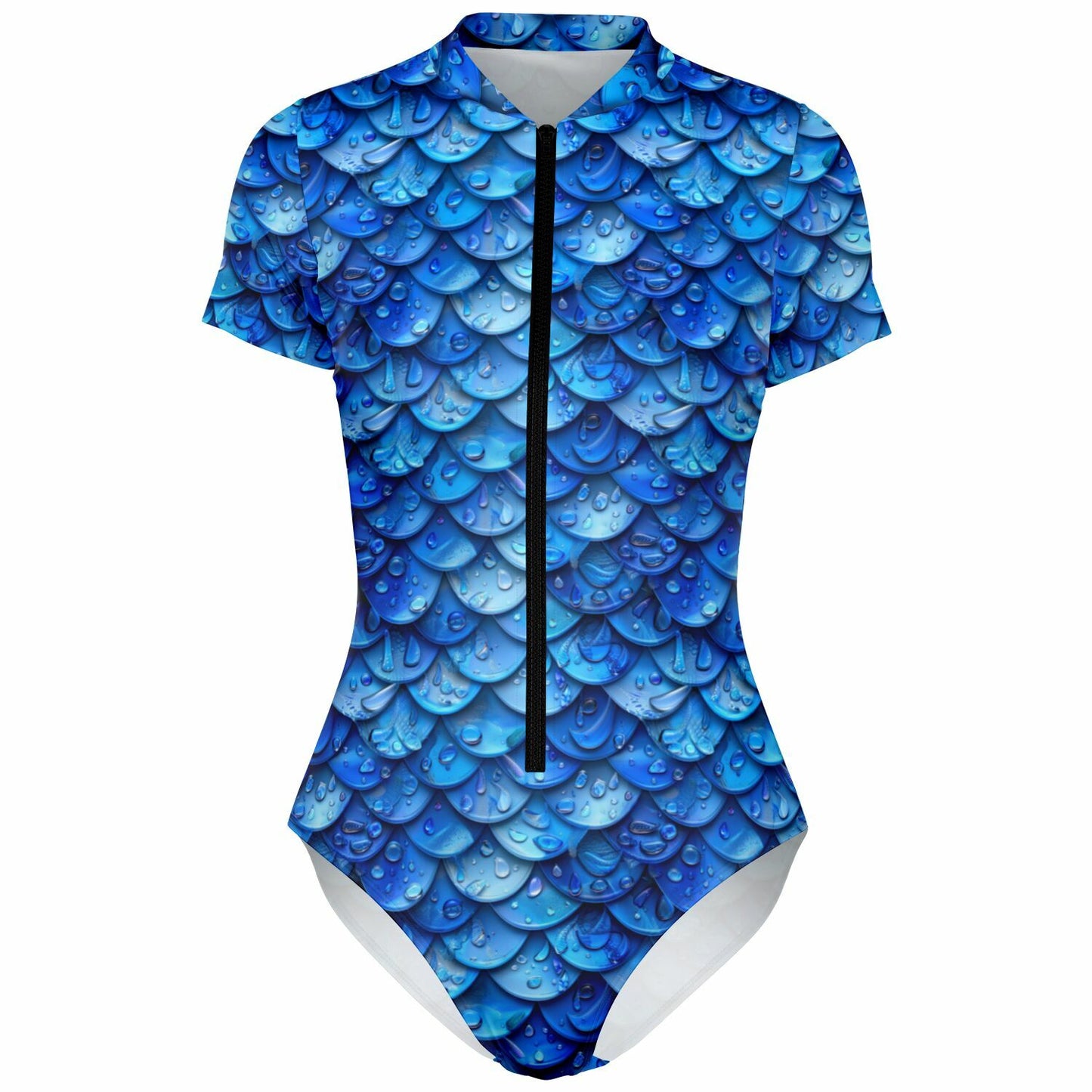 Mesmerizing Mermaid Scale Pattern Women's Short-Sleeve Swimsuit - AOP