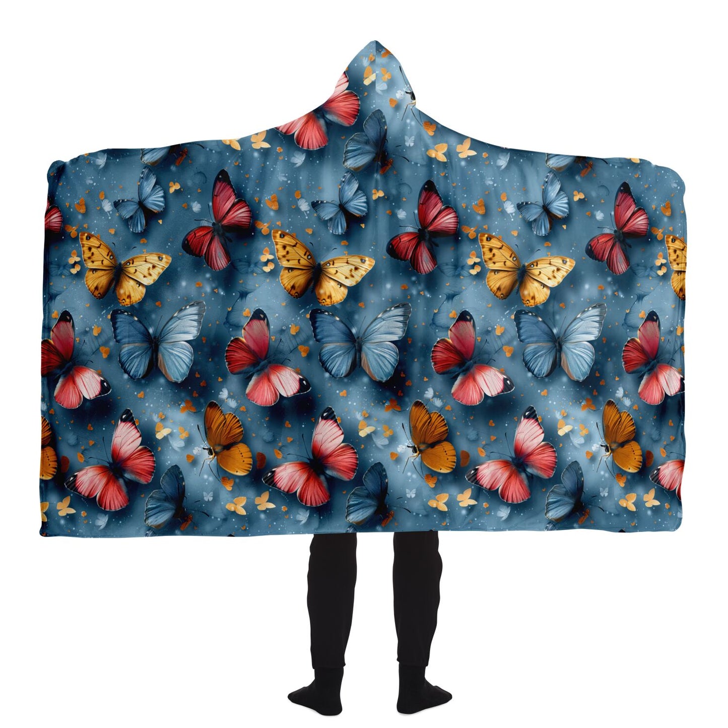 Fluttering Butterfly Hooded Blanket