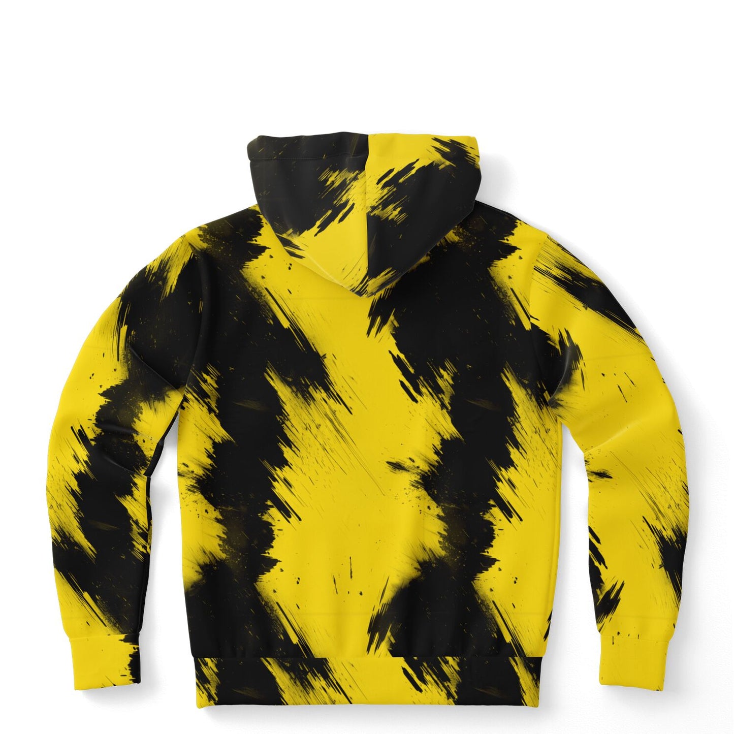 Bold Yellow and Black Brushstroke Women's Hoodie - AOP