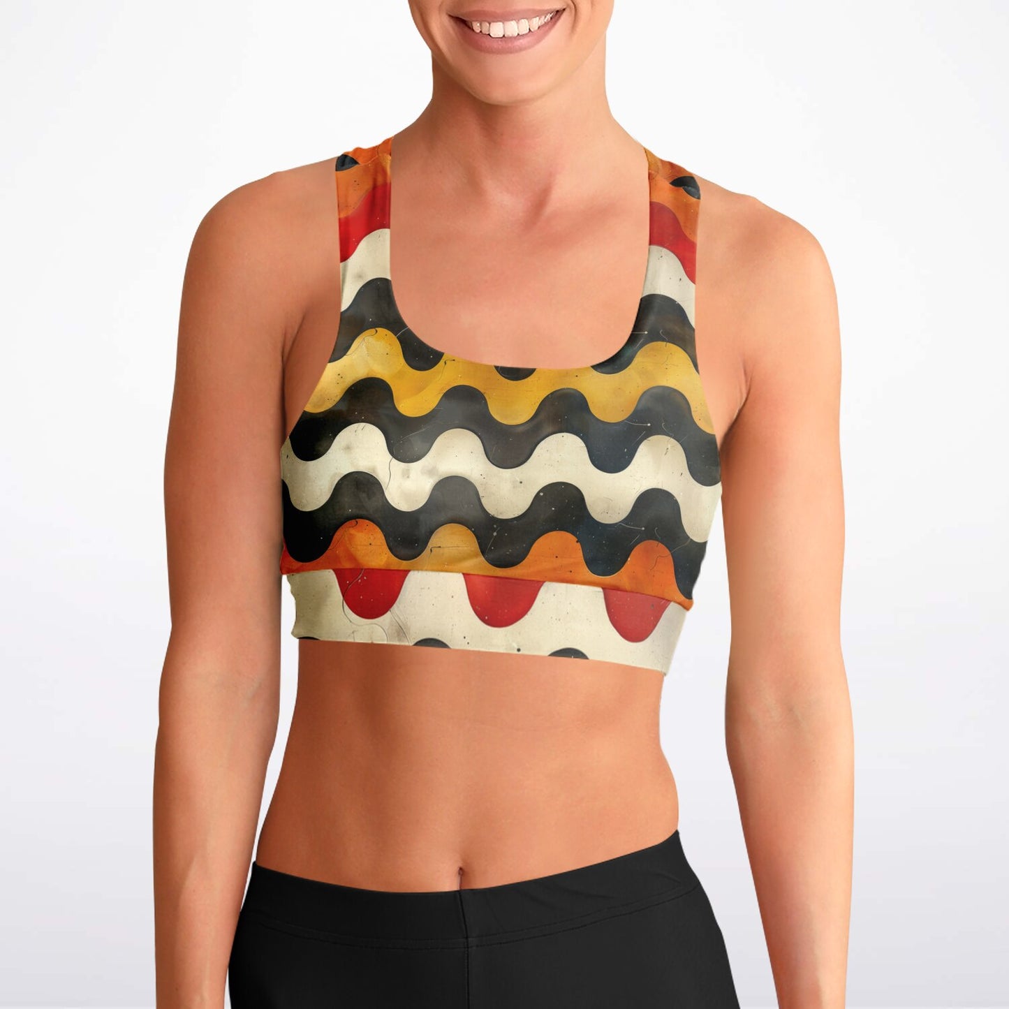 Retro Wave Padded Sports Bra