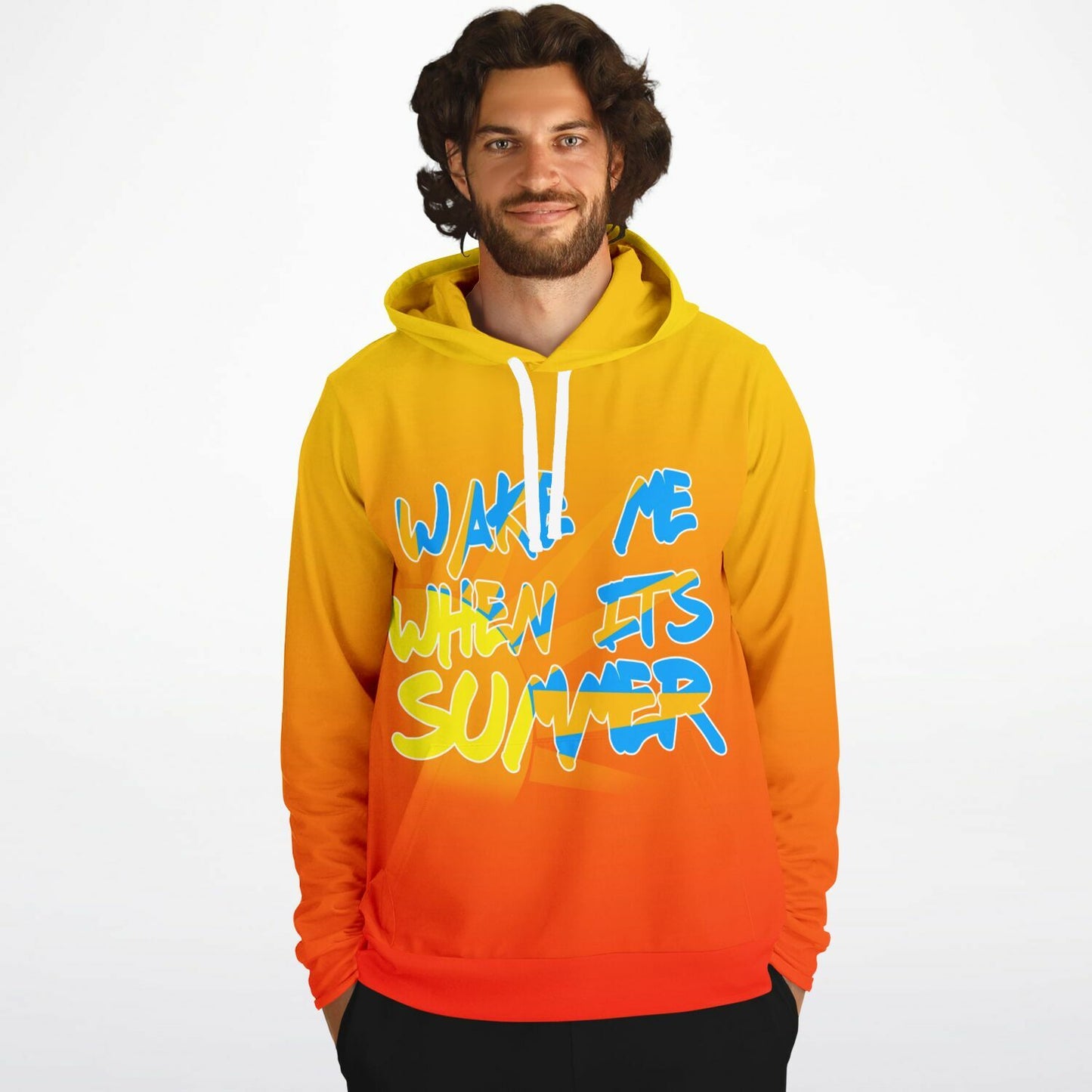 Vibrant 'Wake Me When It's Summer' Pullover Fashion Hoodie - Perfect for Sunny Vibes - AOP