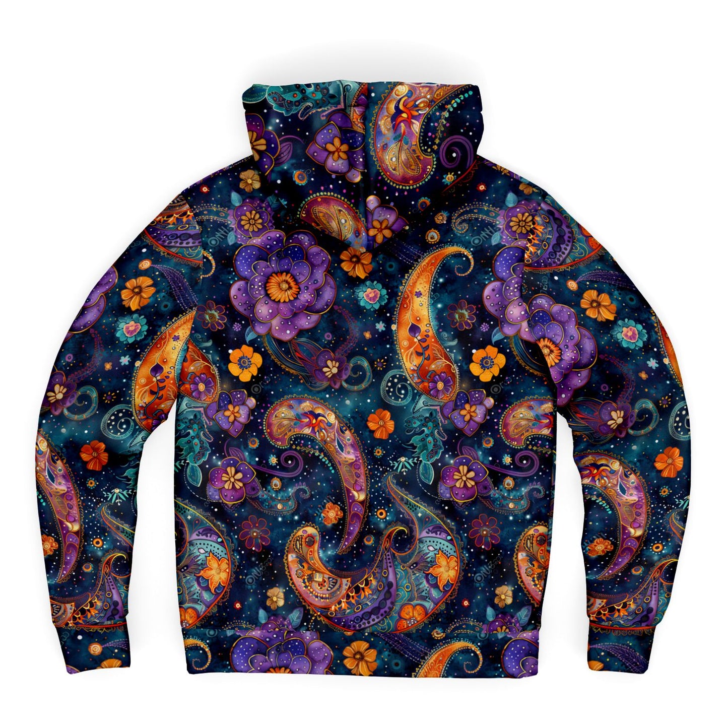 Celestial Paisley Microfleece Zip hoodie - AOP