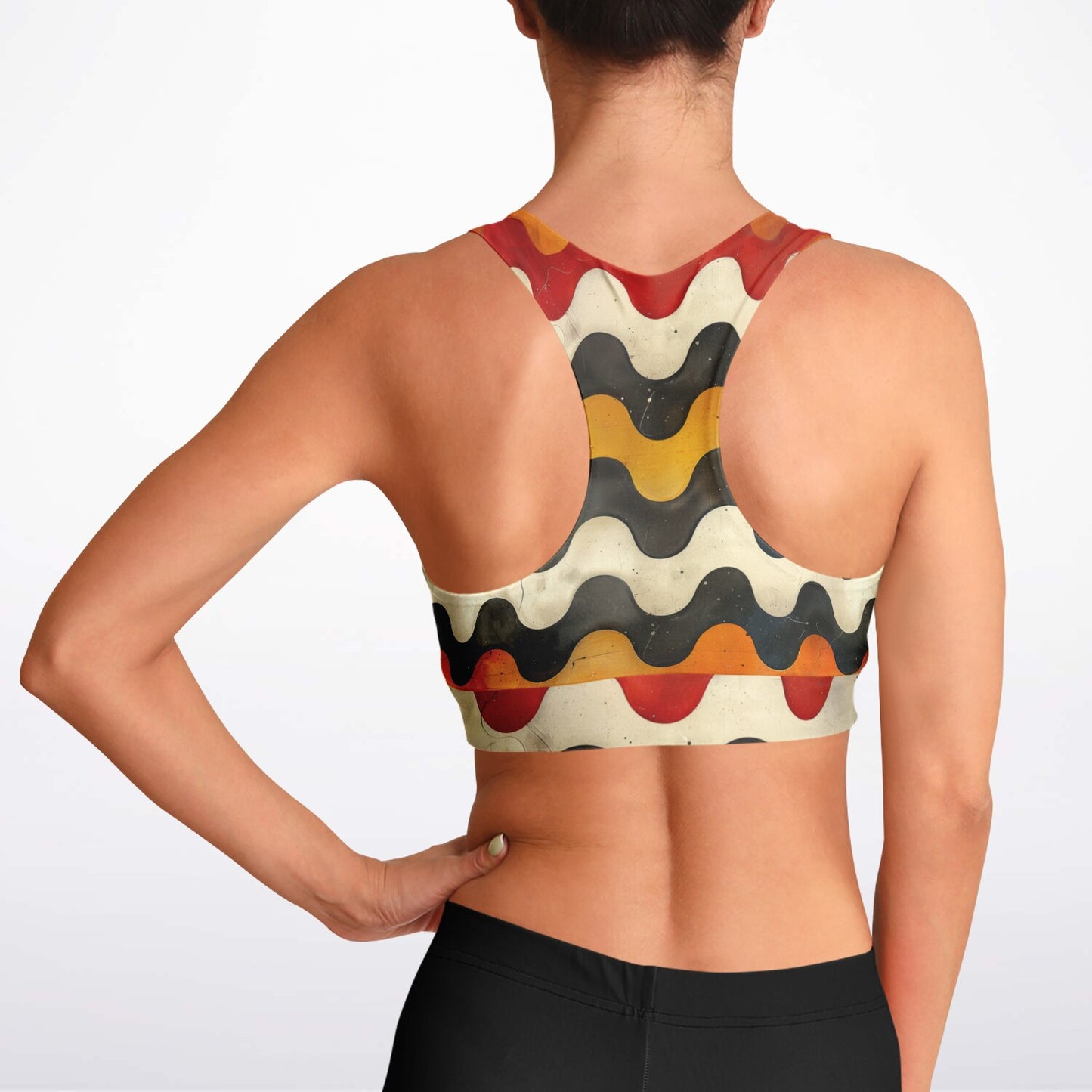 Retro Wave Padded Sports Bra