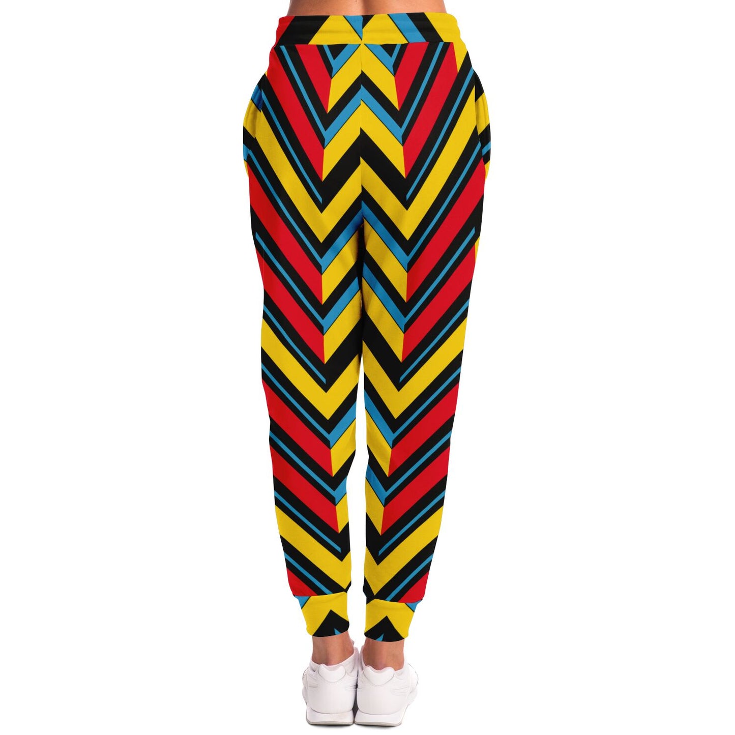 Vibrant Chevron High-Waisted Joggers for Bold and Trendy Loungewear - AOP