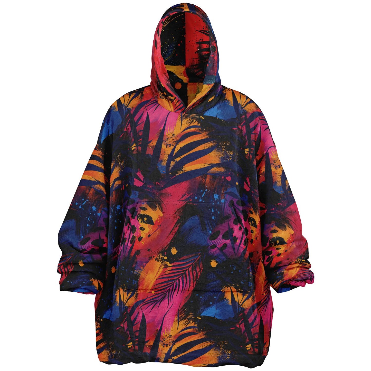 Reversible Snug Hoodie - Tropical Forest at Night Design - AOP