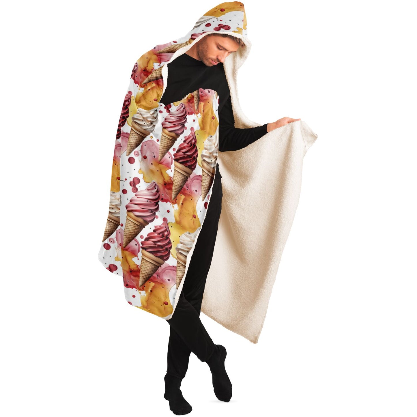 Cosy Ice Cream Delight Hooded Blanket