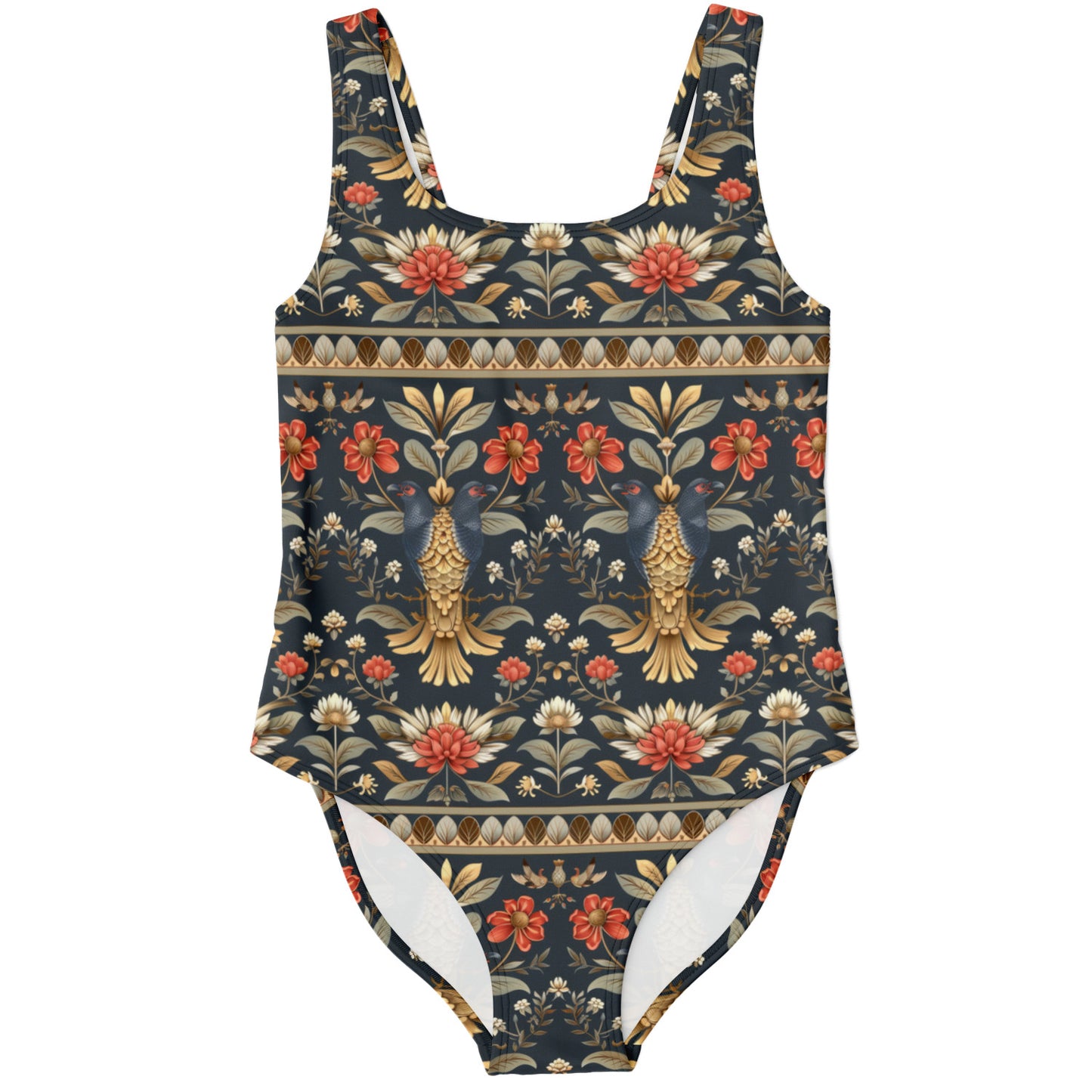 Elegant Floral Brocade Women's One-Piece Swimsuit - AOP