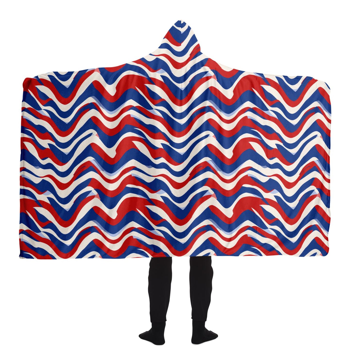 Patriotic Waves Hooded Blanket