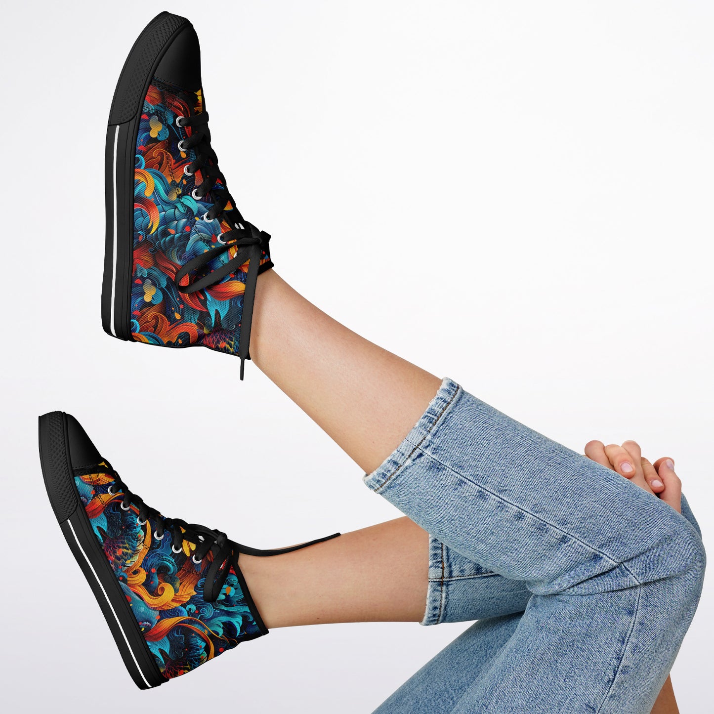 Urban Peak High-Top Shoes with Vibrant Koi Fish Design