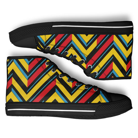 Urban Peak High-Top Shoes with Retro Chevron Design