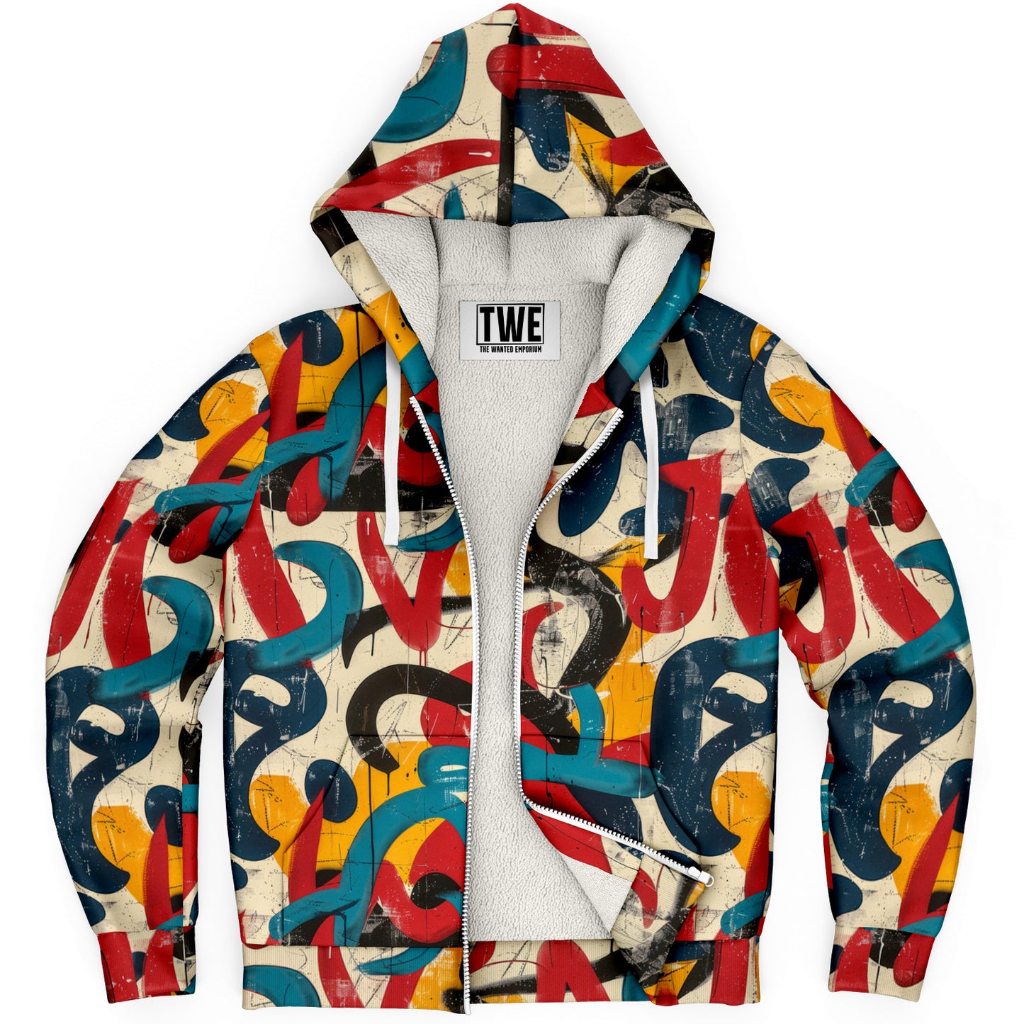 Urban Graffiti Microfleece Zip hoodie - AOP