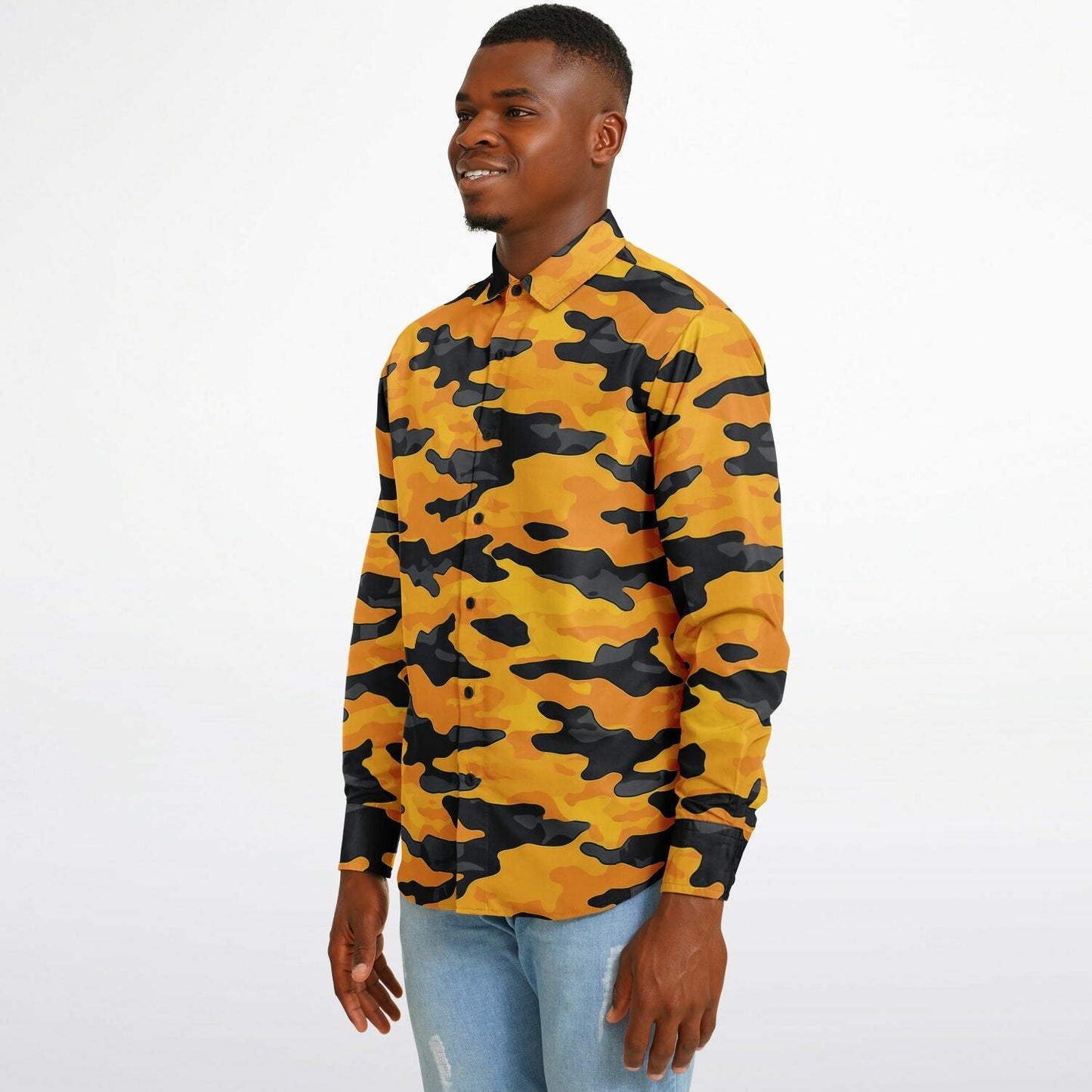 Vibrant Camo Long Sleeve Button Down Shirt