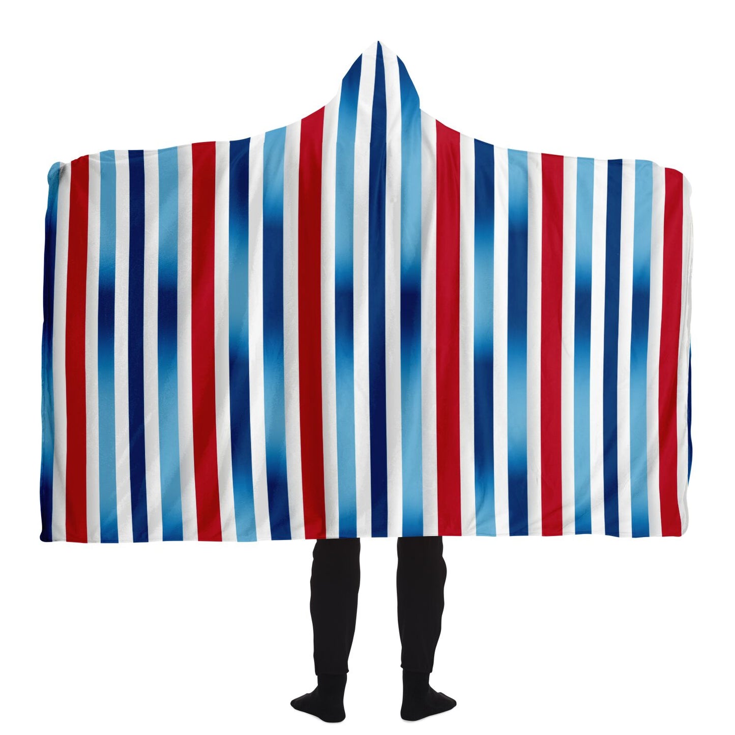 Bold Stripes Patriotic Hooded Blanket