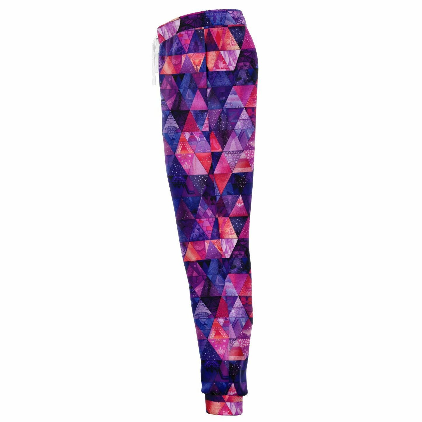 Geometric Prism High-Waisted Joggers for Stylish and Modern Loungewear - AOP