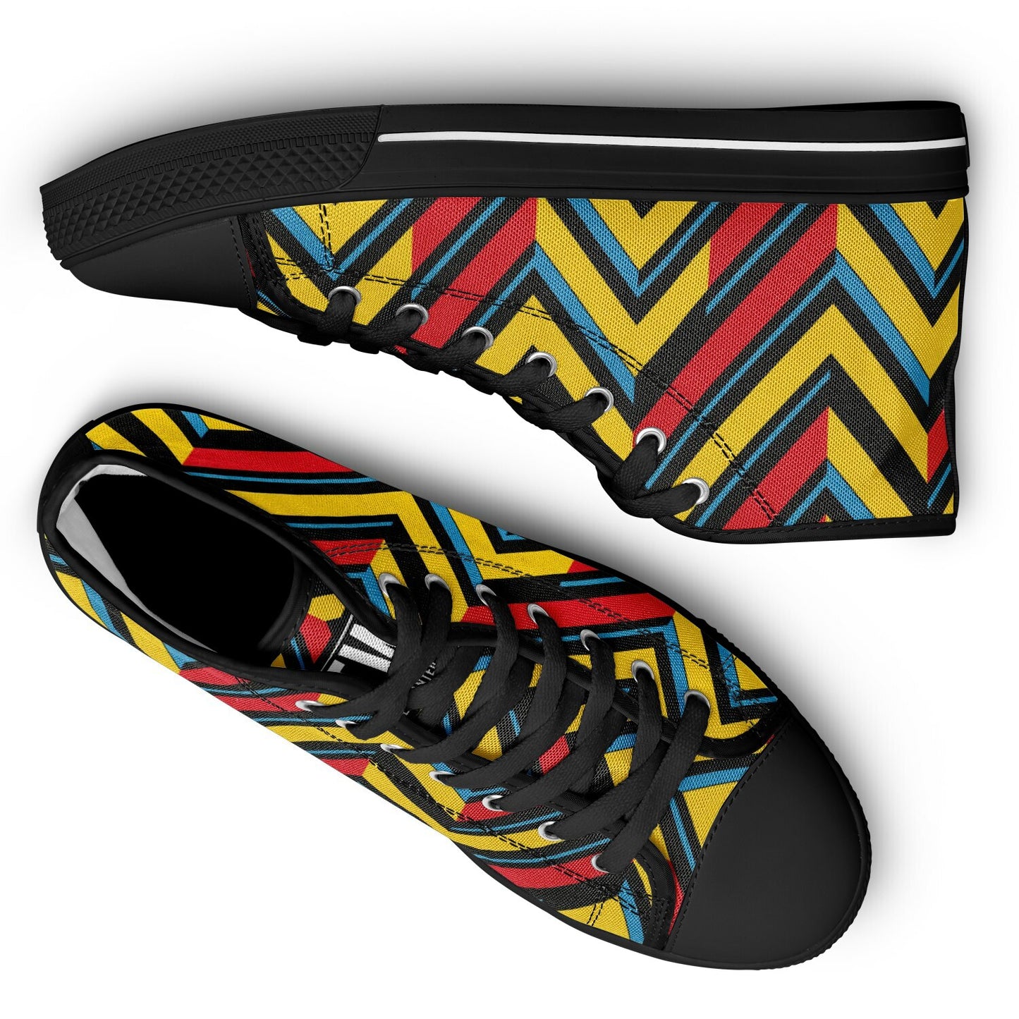 Urban Peak High-Top Shoes with Retro Chevron Design