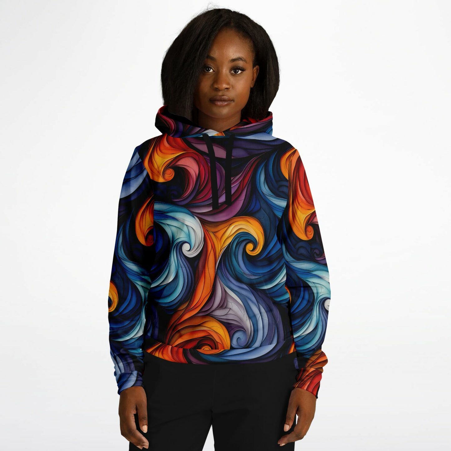 Vibrant Swirls Women's Hoodie for Bold and Artistic Style - AOP