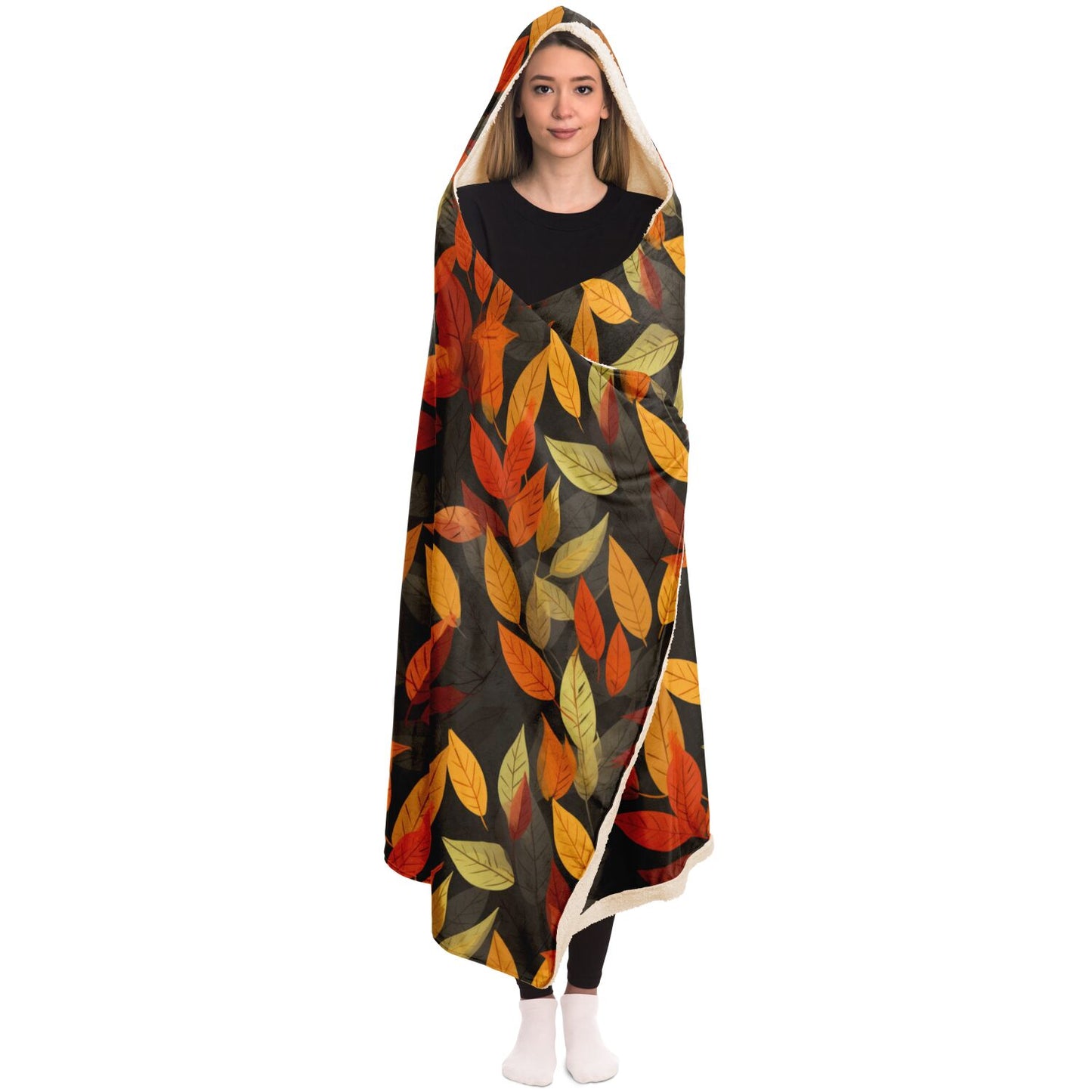 Autumn Leaves Hooded Blanket