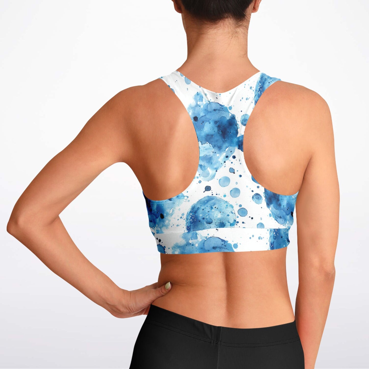 Blue Splash Padded Sports Bra