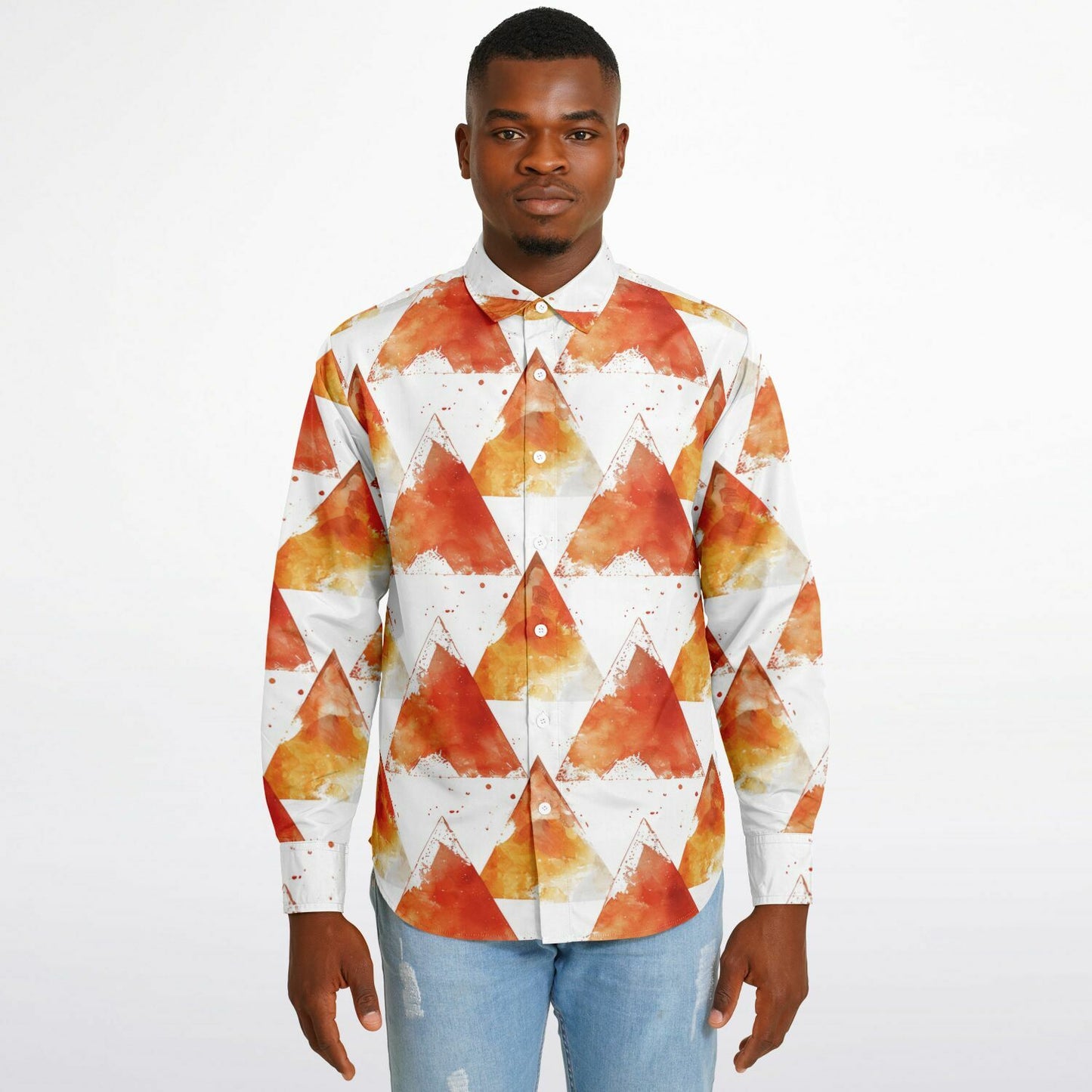 Autumn Peaks Long Sleeve Button Down Shirt