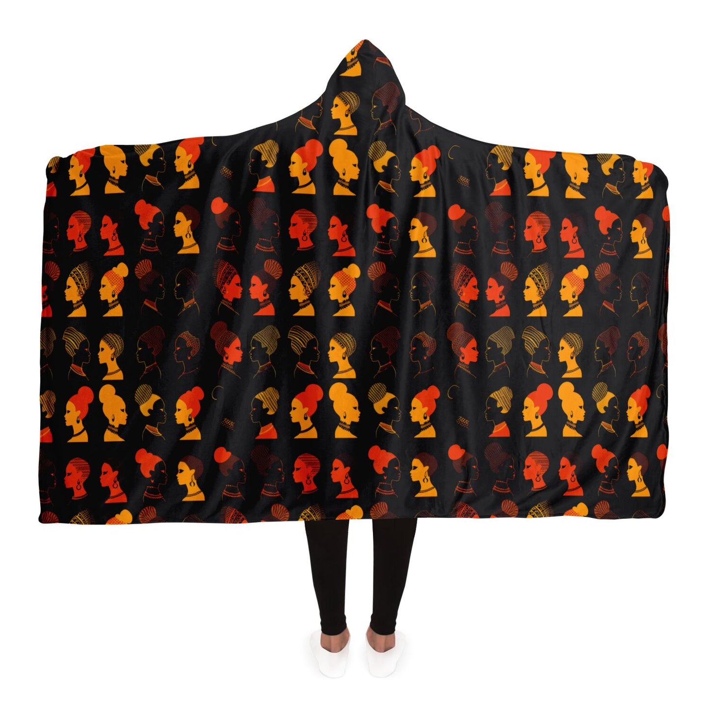 Vibrant African Silhouette Hooded Blanket