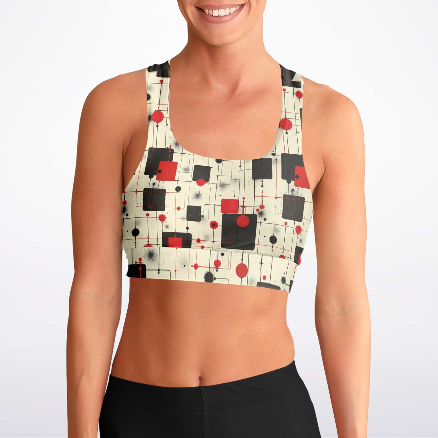 Modern Geometric Pattern Sports Bra