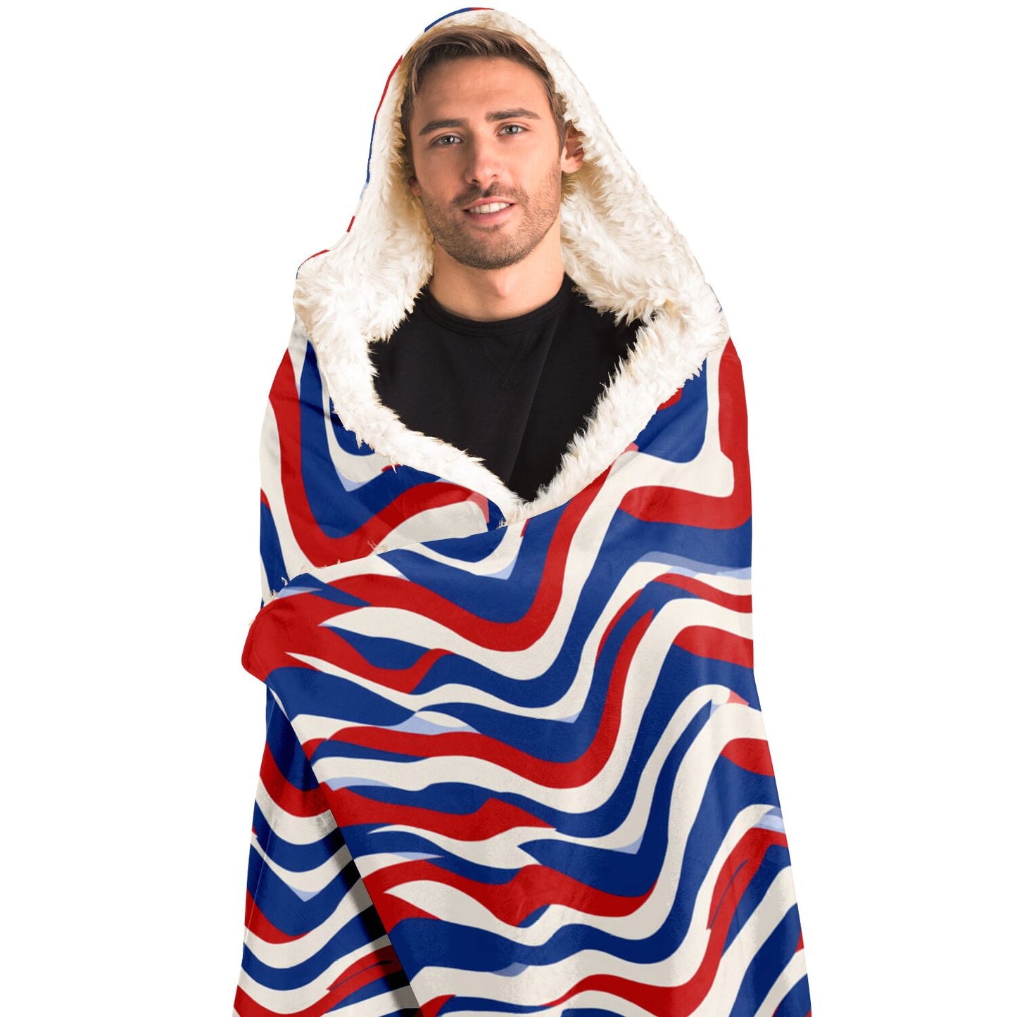 Patriotic Waves Hooded Blanket