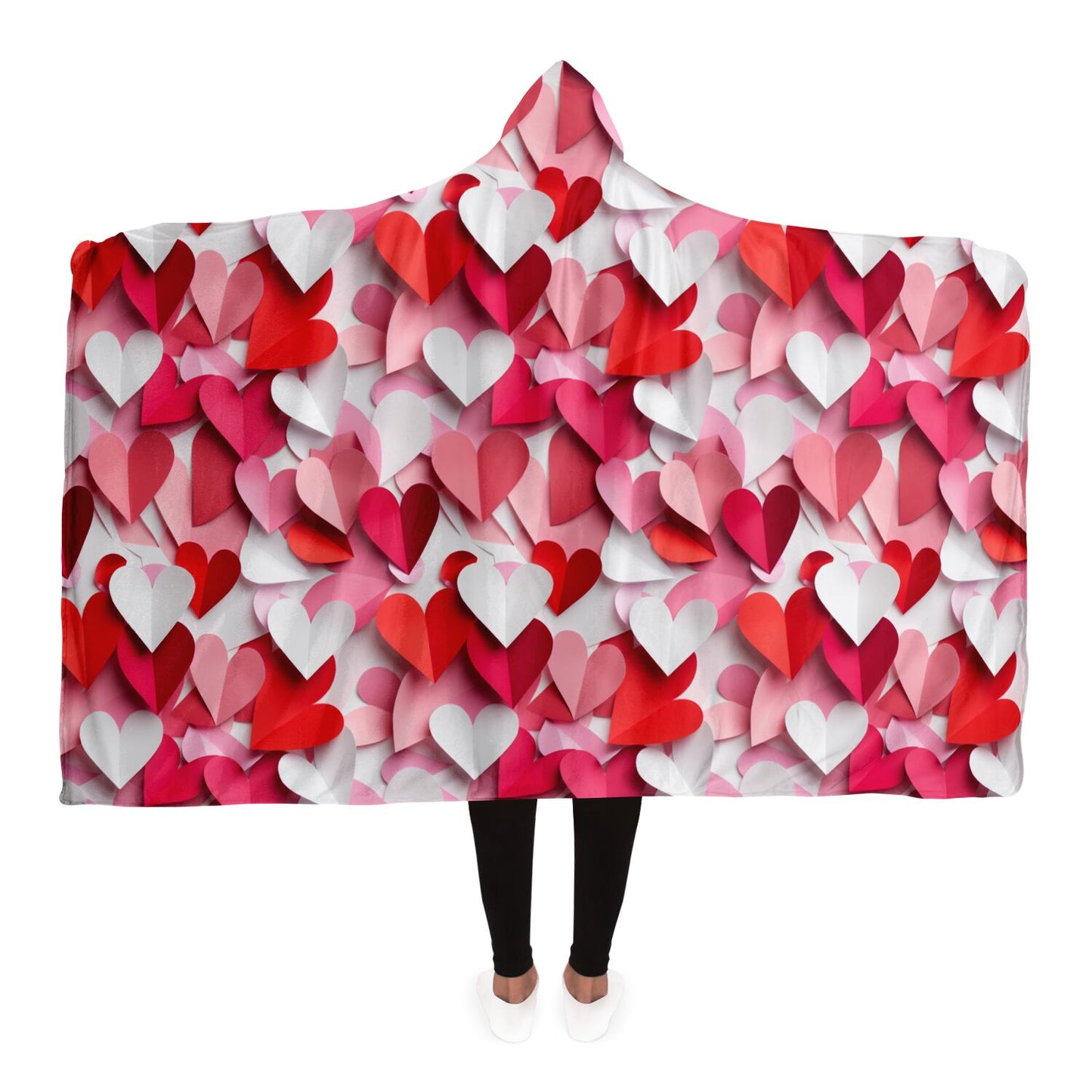 Sweet Hearts Hooded Blanket