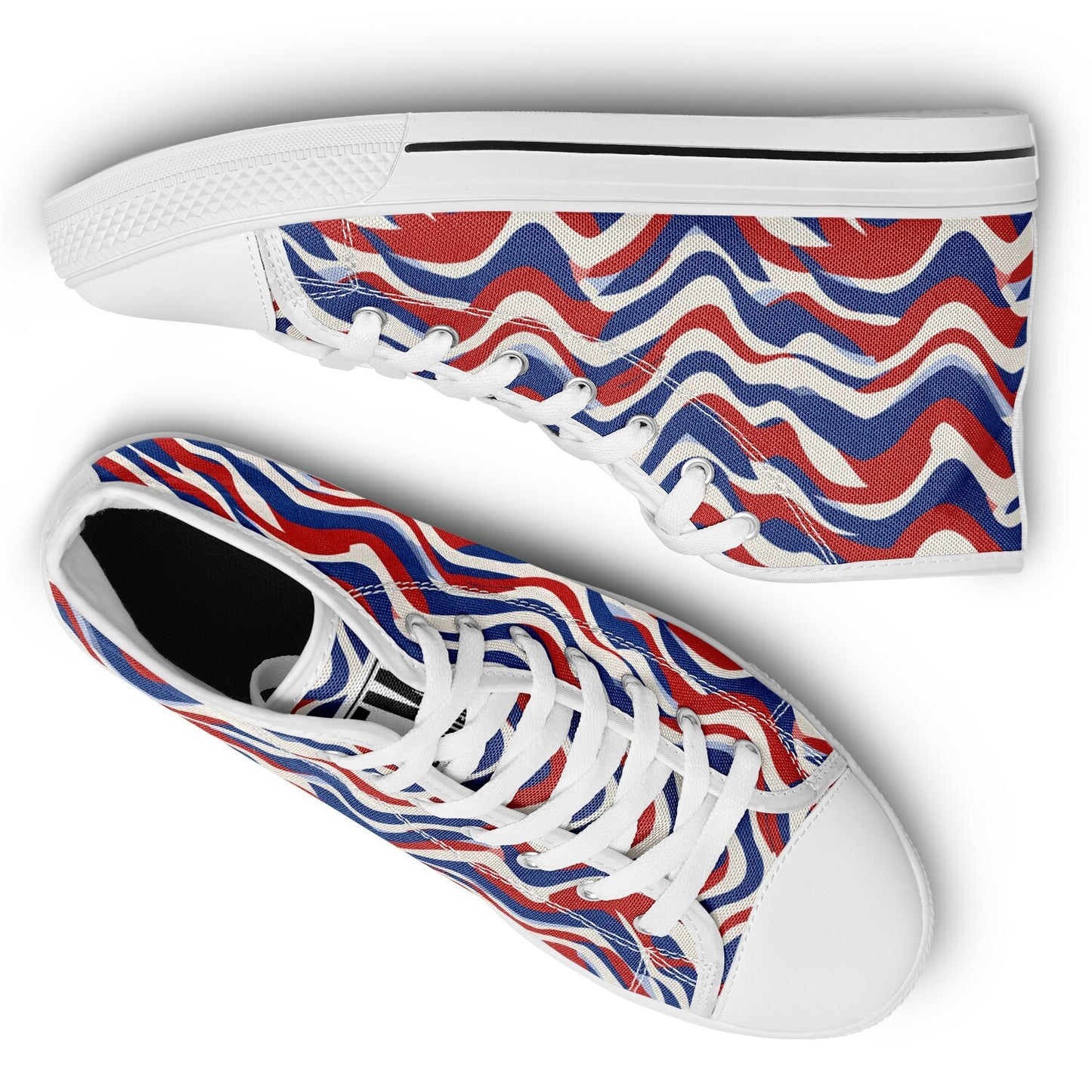 Urban Peak High-Top Shoes with Retro Waves Design