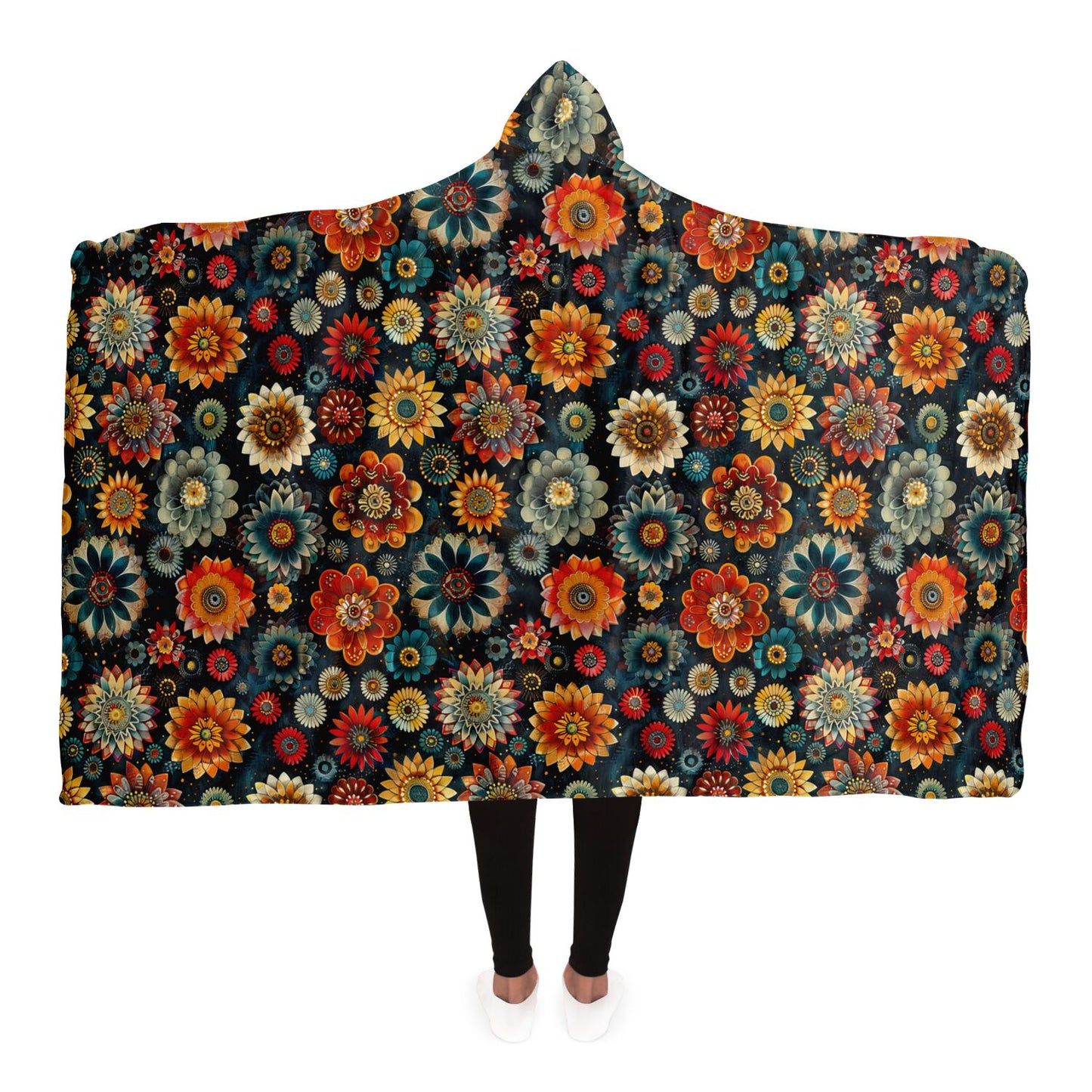 Boho Floral Bliss Hooded Blanket