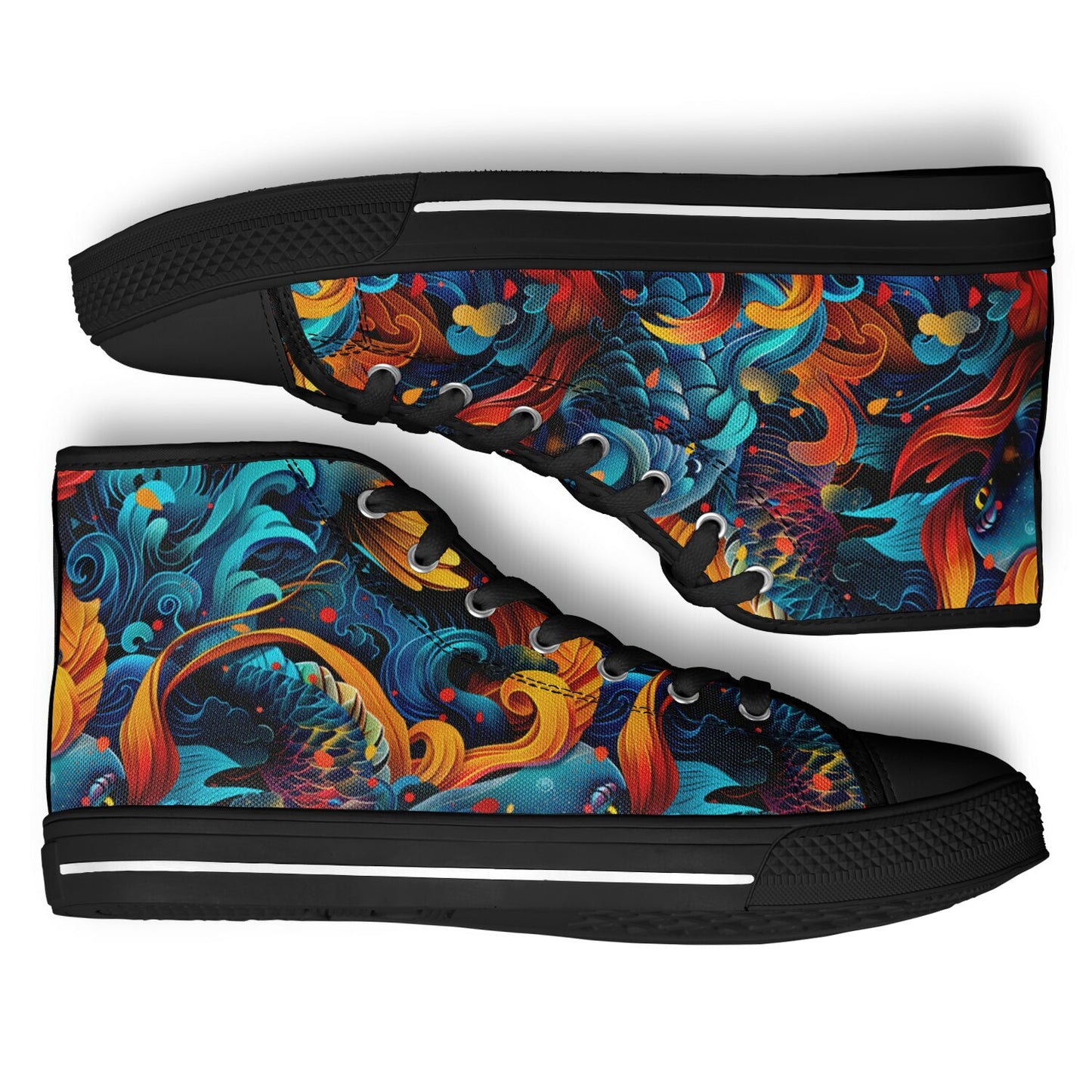 Urban Peak High-Top Shoes with Vibrant Koi Fish Design