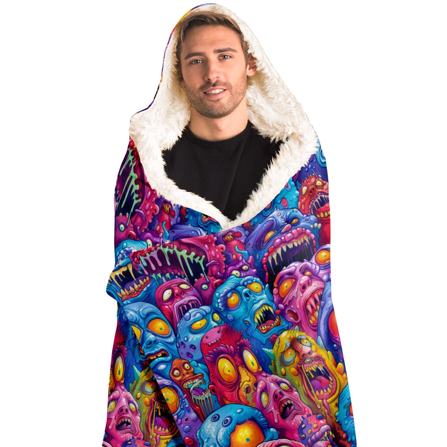 Colorful Monster Hooded Blanket