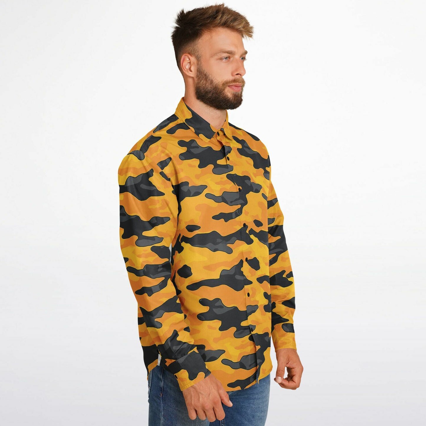 Vibrant Camo Long Sleeve Button Down Shirt