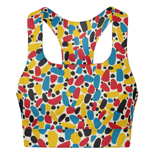 Abstract Mosaic Padded Sports Bra