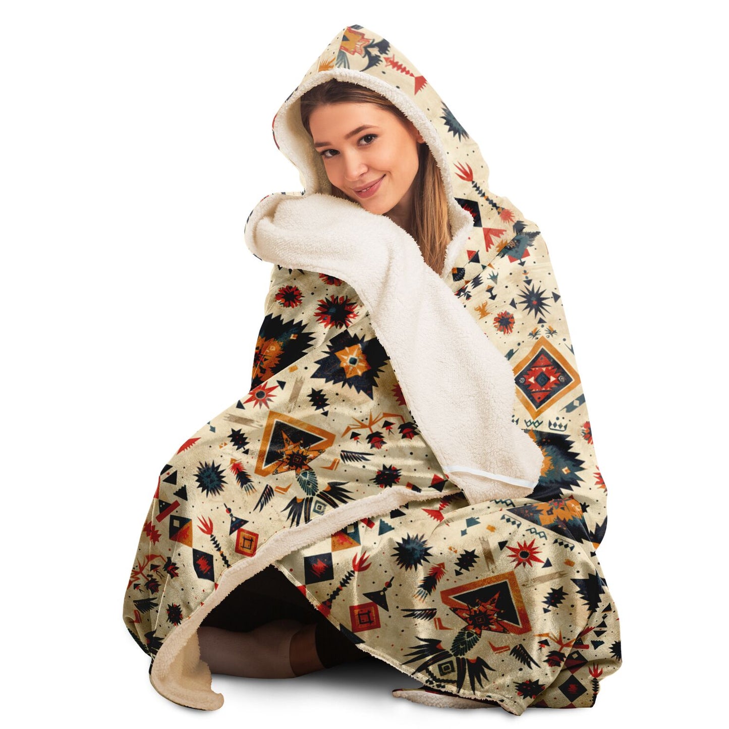 Southwestern Aztec Hooded Blanket