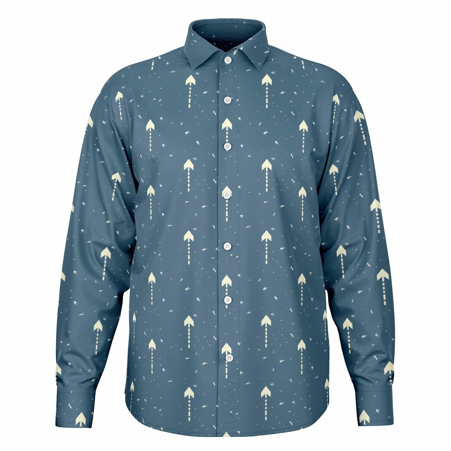 Upward Arrows Long Sleeve Button Down Shirt