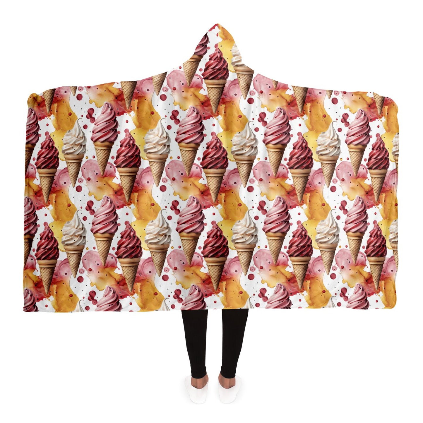 Cosy Ice Cream Delight Hooded Blanket