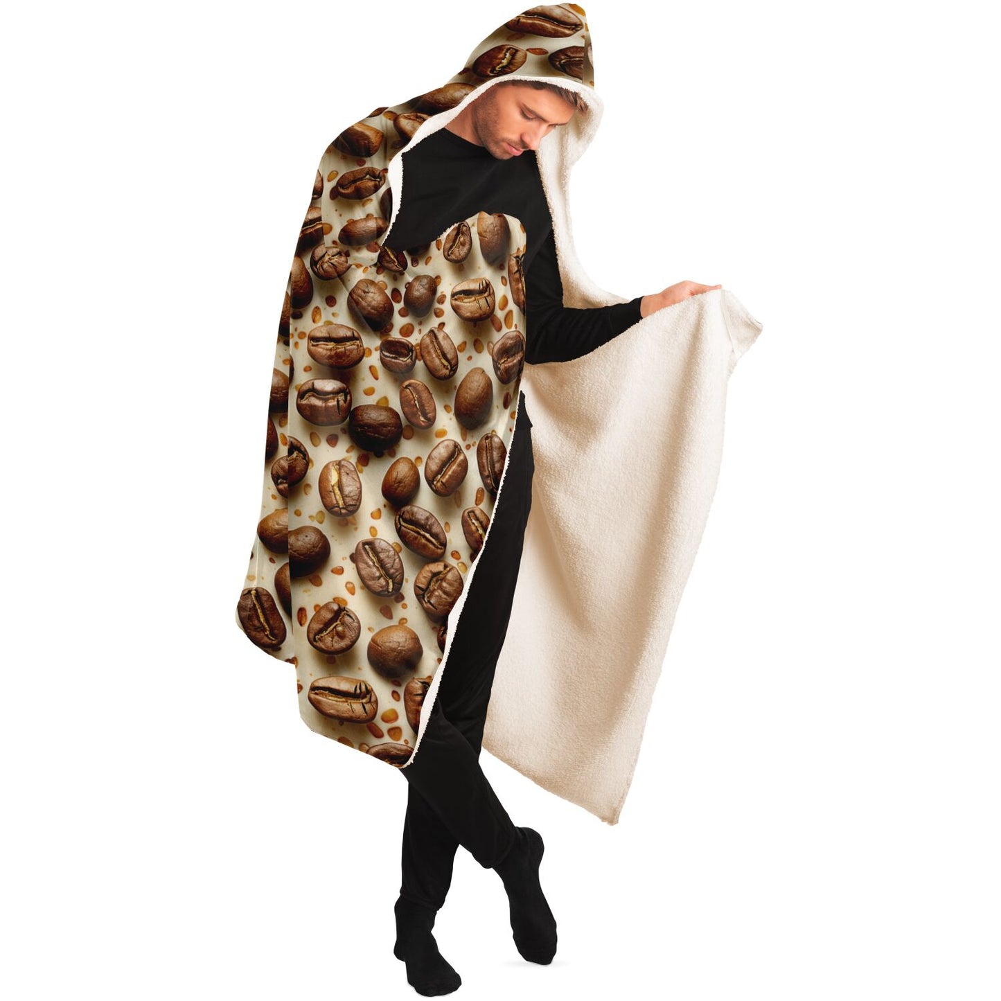 Cosy Coffee Bean Hooded Blanket