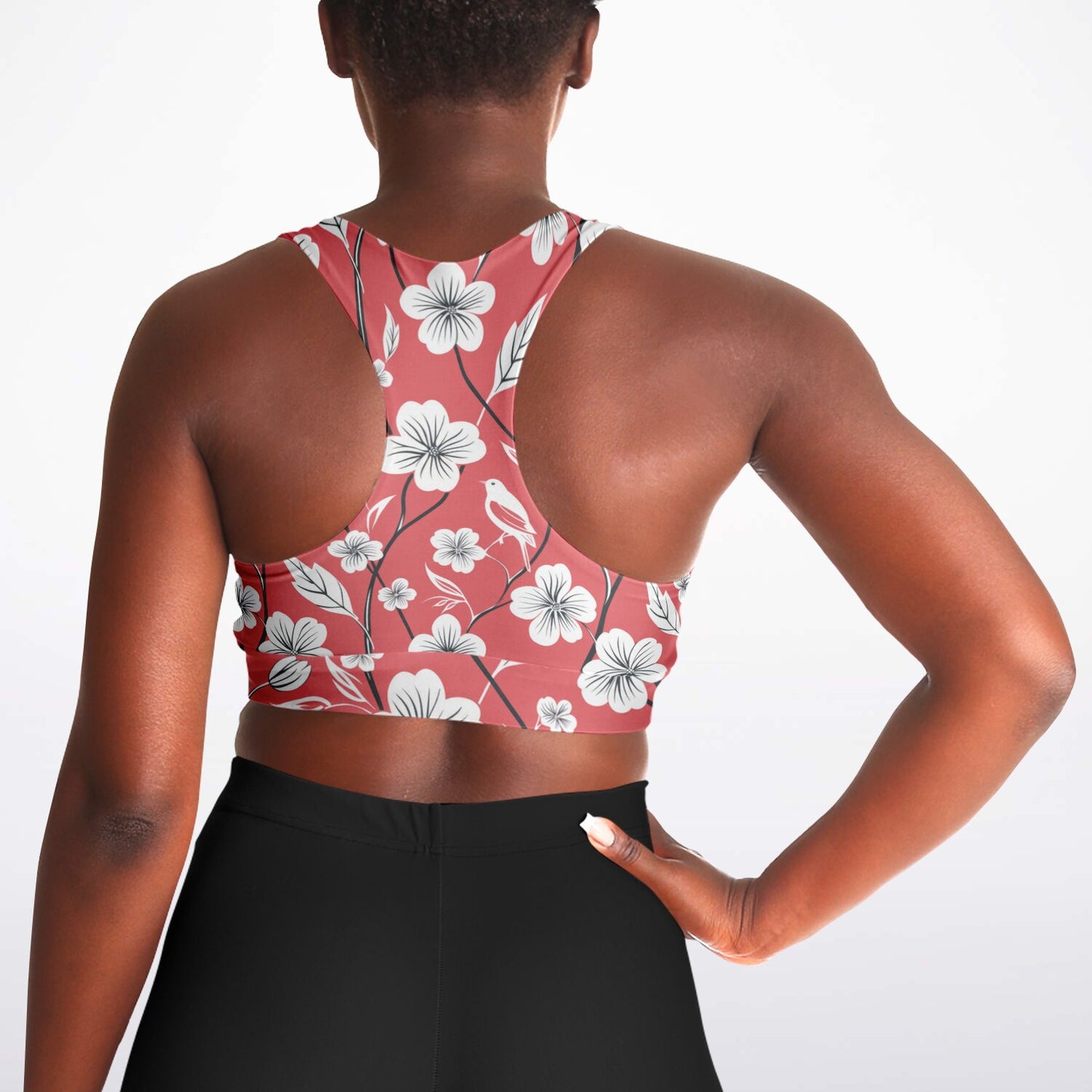 Floral Elegance Padded Sports Bra