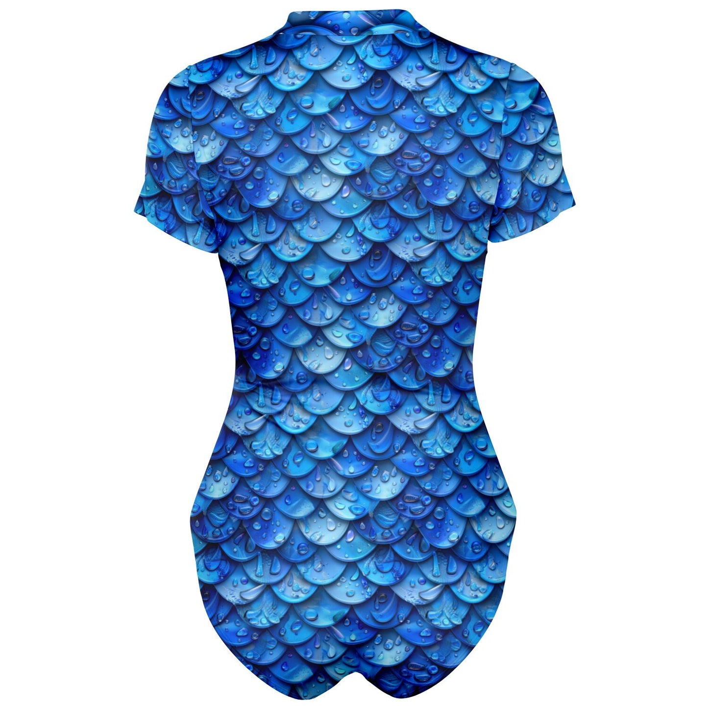 Mesmerizing Mermaid Scale Pattern Women's Short-Sleeve Swimsuit - AOP