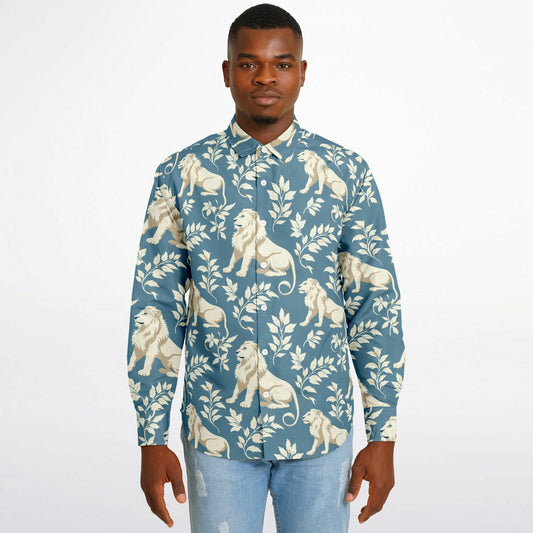 Majestic Lions Long Sleeve Button Down Shirt